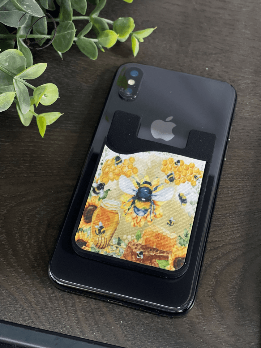 Watercolor Honey Bee Caddy Phone Wallet - Brand My Case