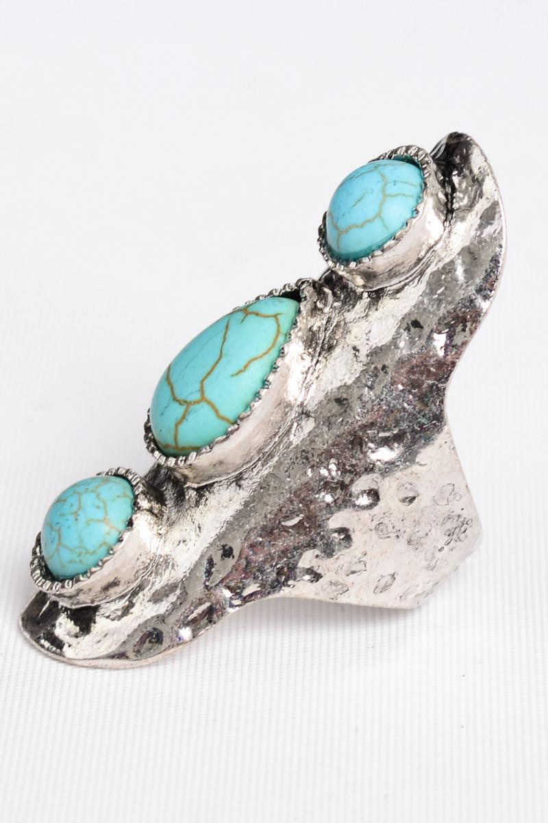 Waterfall Droplet Turquoise Stone Ring - Brand My Case