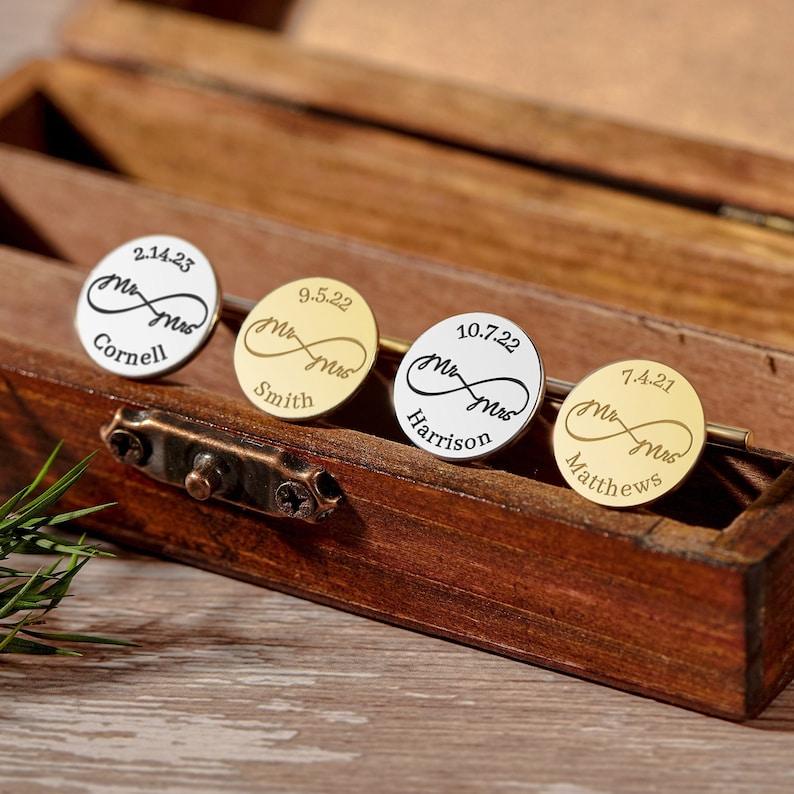 Wedding Gift For Groom, Personalized Cufflinks, Groom Gift from Bride - Brand My Case