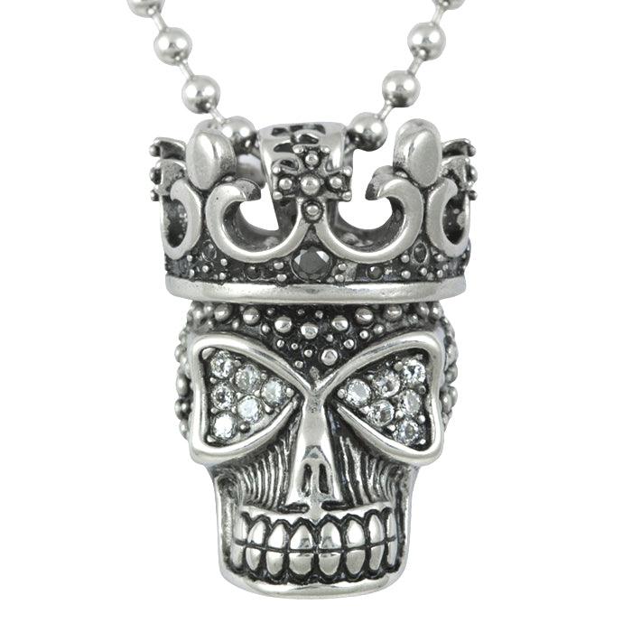 White Fire Skull Necklace - Brand My Case