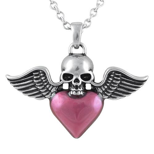 Winged Skull & Heart Necklace - Brand My Case