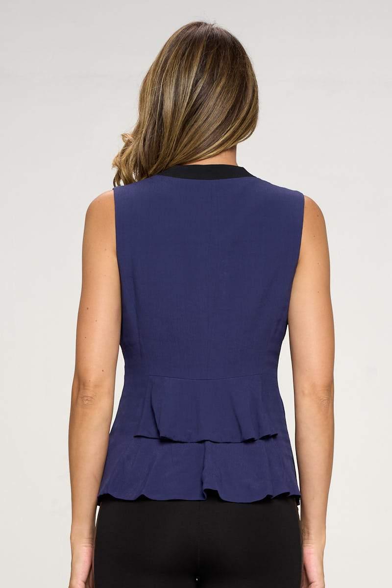 Women's Color Blocked Crepe Fashion Vest - Brand My Case