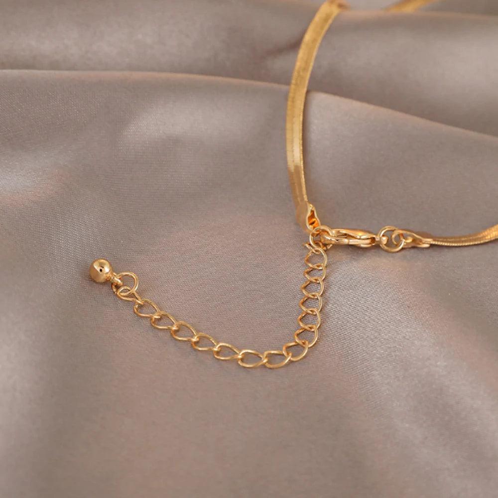 Womens Herringbone Chain Necklace - Brand My Case