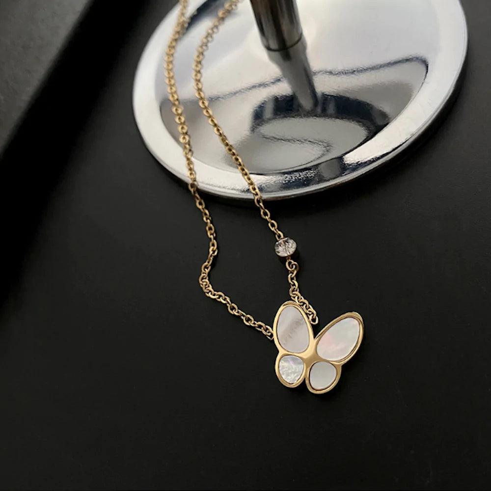 Womens Necklace With Butterfly Pedant - Brand My Case