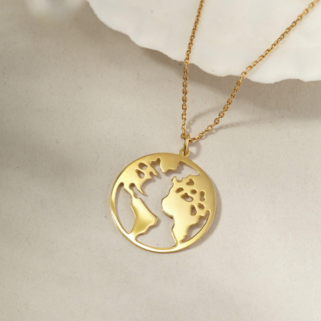 World Map Necklace Globetrotter Necklace - Brand My Case