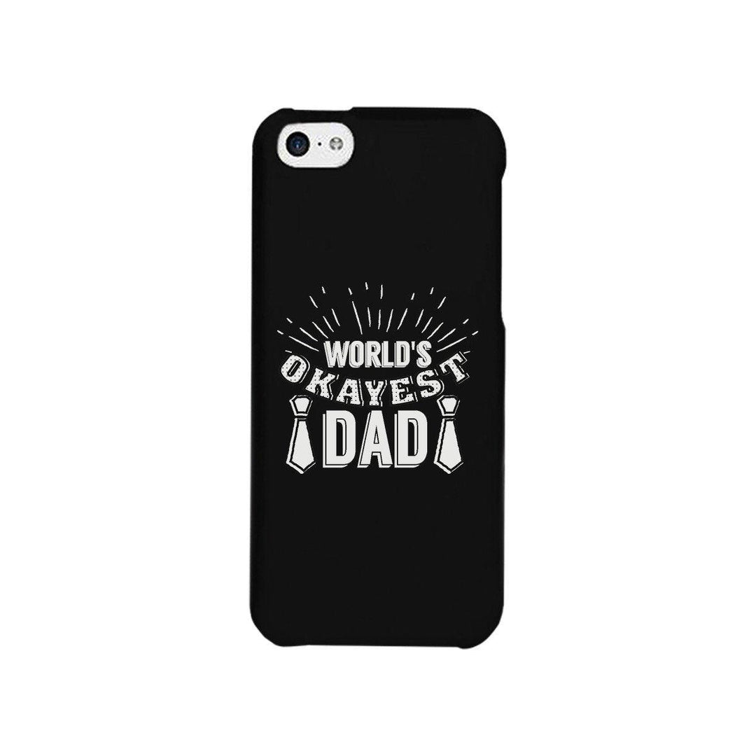 World's Okayest Dad Black Phone Case - Brand My Case