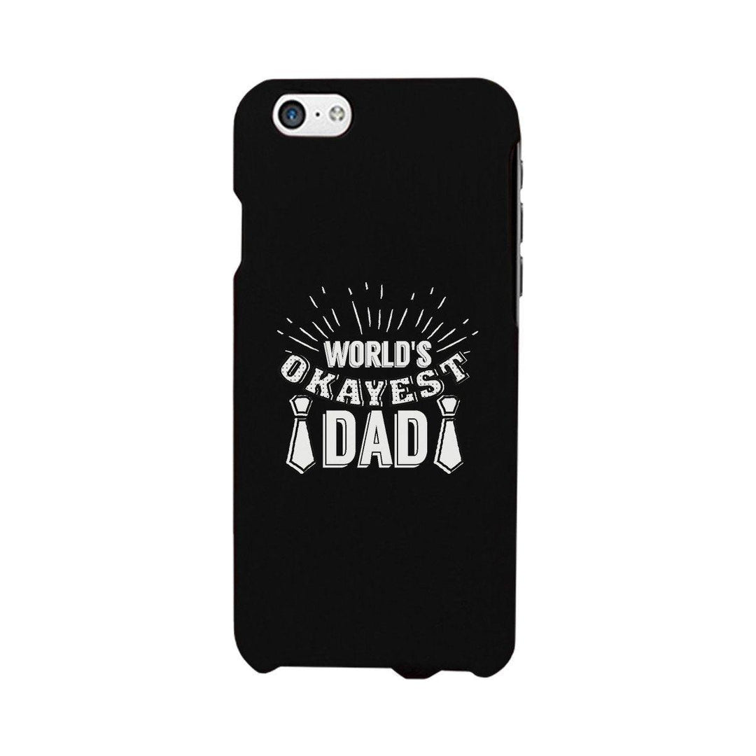 World's Okayest Dad Black Phone Case - Brand My Case