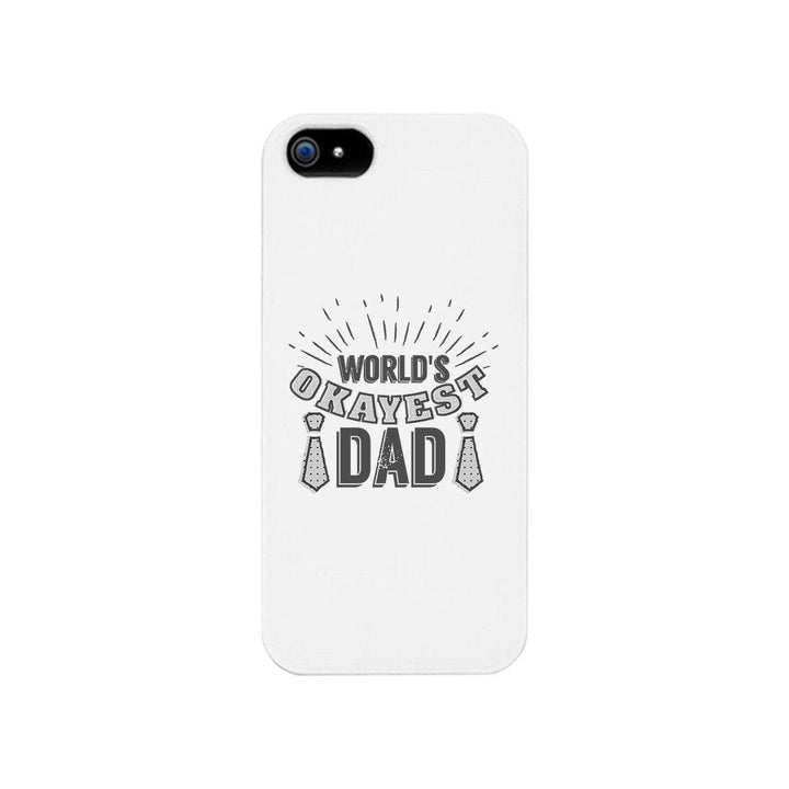World's Okayest Dad White Phone Case - Brand My Case