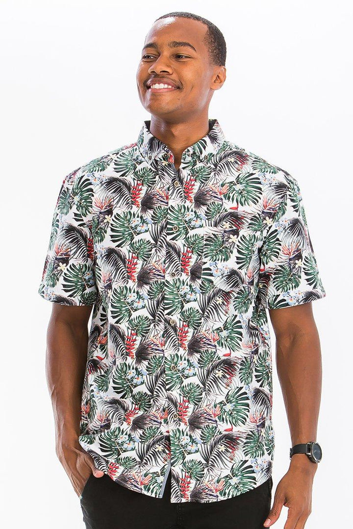 HAWAIIAN PRINT BUTTON DOWN SHIRT - Brand My Case