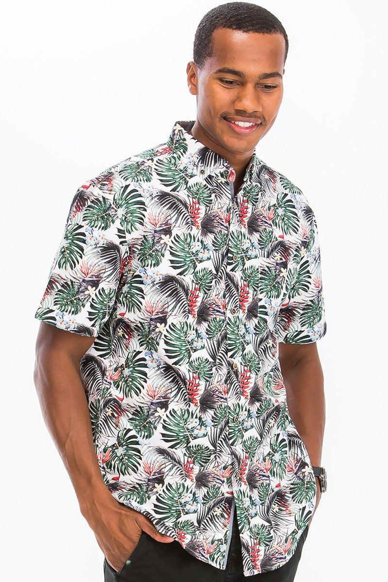 HAWAIIAN PRINT BUTTON DOWN SHIRT - Brand My Case