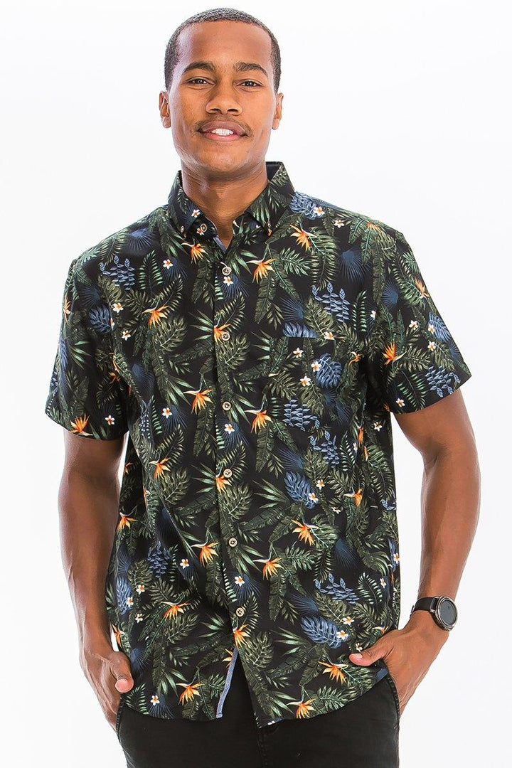 Hawaiian Print Button Down Shirt - Brand My Case