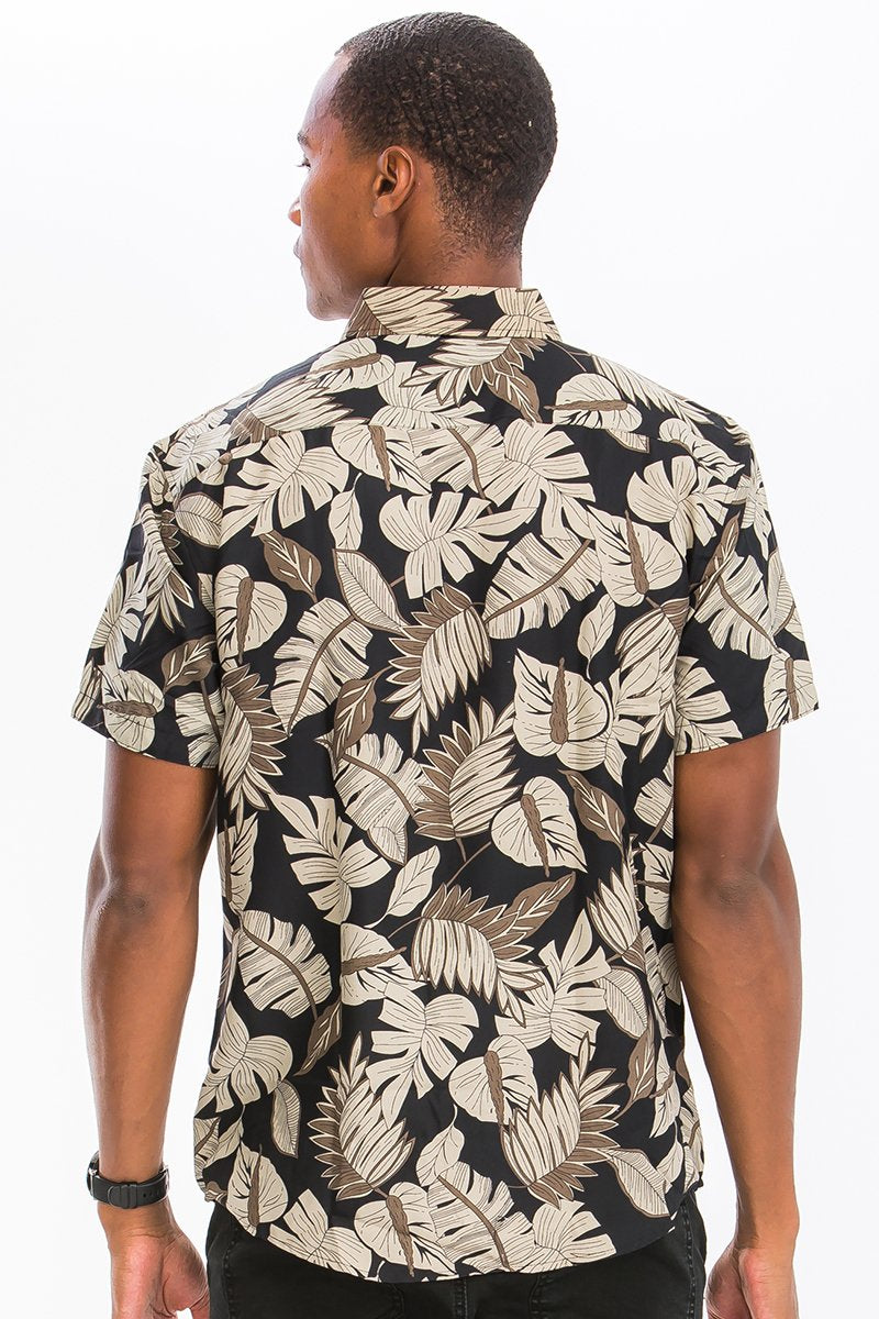 Button-Down-Hemd mit Hawaii-Print