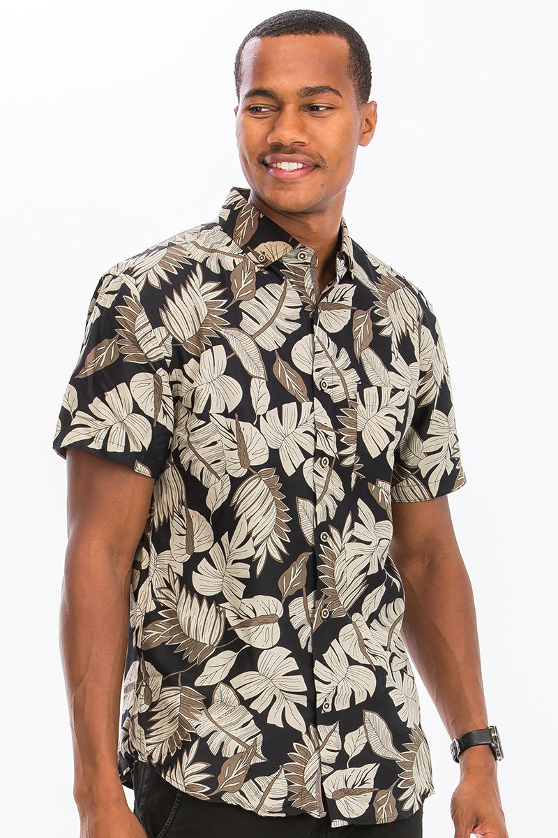 Button-Down-Hemd mit Hawaii-Print