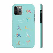Yoga Poses Blue Tough Case for iPhone with Wireless Charging - Brand My Case