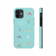 Yoga Poses Blue Tough Case for iPhone with Wireless Charging - Brand My Case
