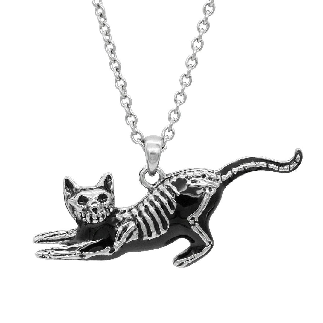 Yoga Stretch Cat Skeleton Necklace - Brand My Case