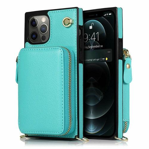 Zipper Wallet Case with Adjustable Crossbody Strap for iphone - Brand My Case