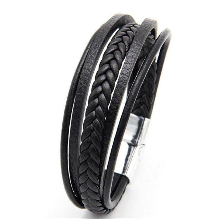 ZOSHI Trendy Genuine Leather Bracelets Mens Multilayer Braided Rope Bracelets Male Female Bracelets Retro Jewelry - Brand My Case