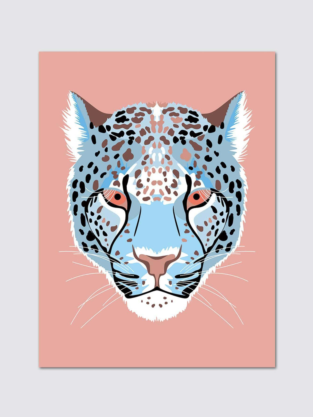 1pc Chemical Fiber Framed Painting Modern Leopard Head Print Reusable Removable Framed Picture For Living Room - Brand My Case