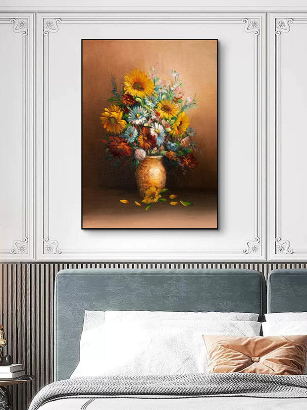 1pc Chemical Fiber Unframed Painting Abstract Flower Pattern Wall Art Painting For Home Wall Decor - Brand My Case