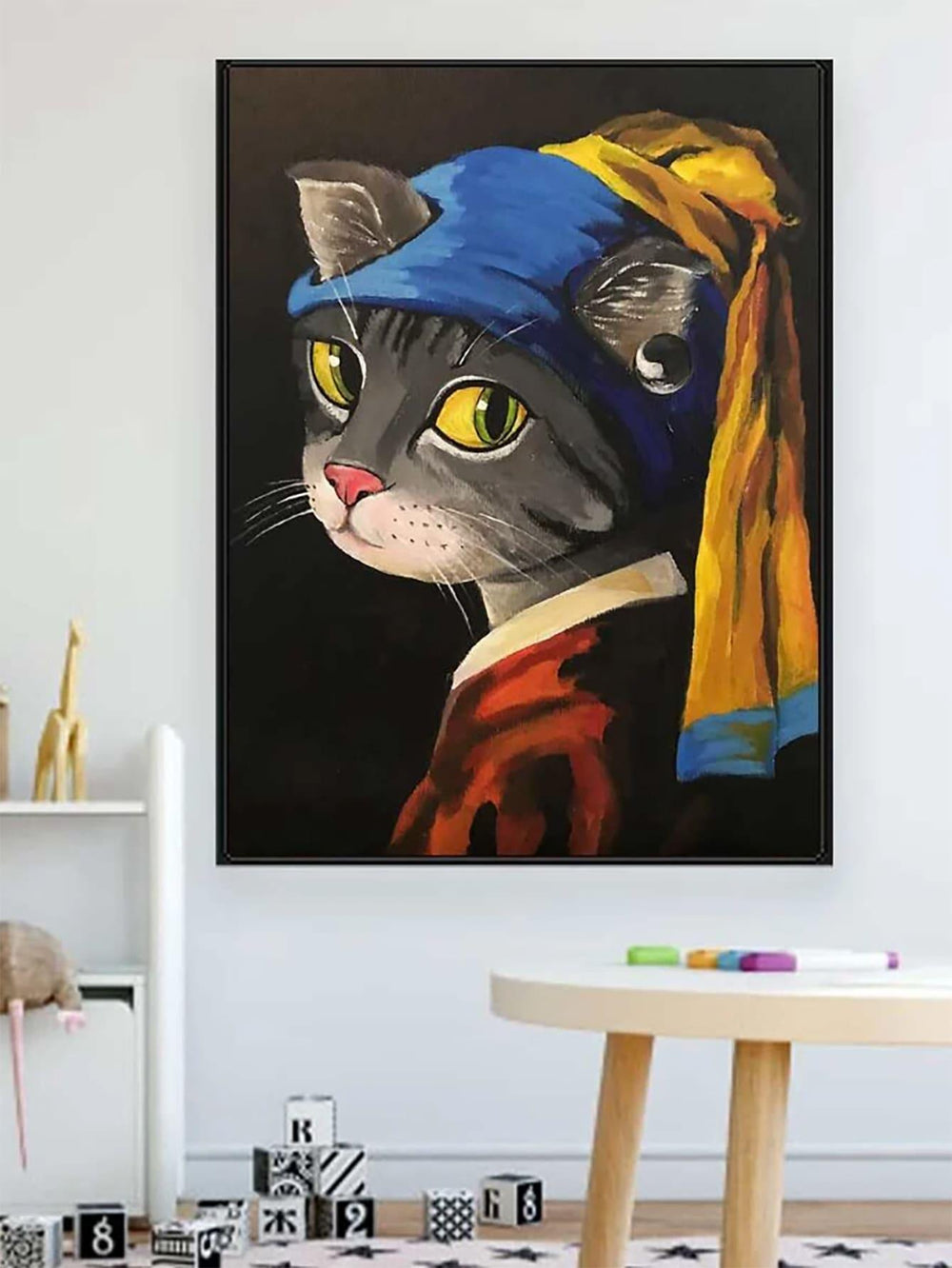 1pc Chemical Fiber Unframed Painting Cat Pattern Wall Art Painting For Home Wall Decor - Brand My Case