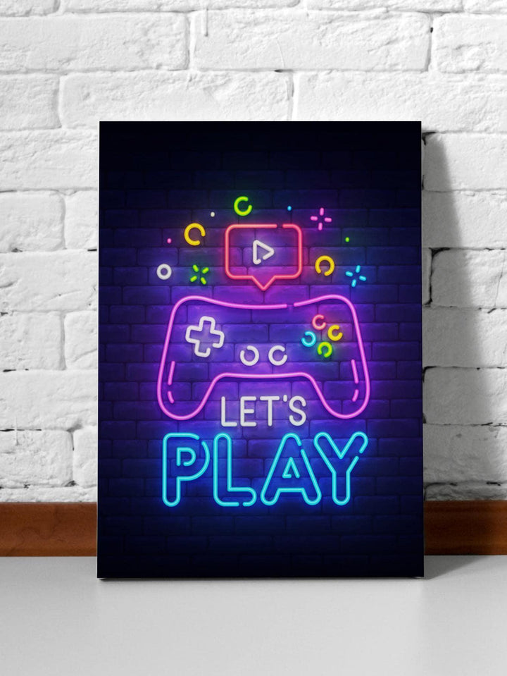 1pc Gamepad Print Framed Painting Modern Letter Game Pad Print Wall Art Painting For Home Wall Decor - Brand My Case