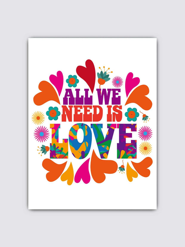 1pc Heart Slogan Graphic Unframed Painting - Brand My Case