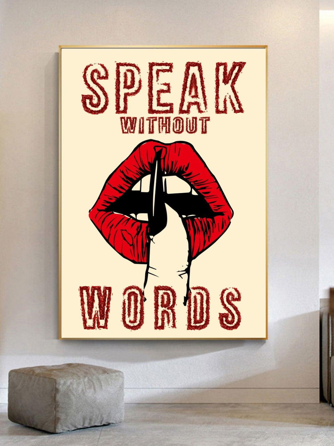 1pc Lip Letter Graphic Unframed Painting Modernist Chemical Fiber Wall Art Painting For Home Wall Decor - Brand My Case