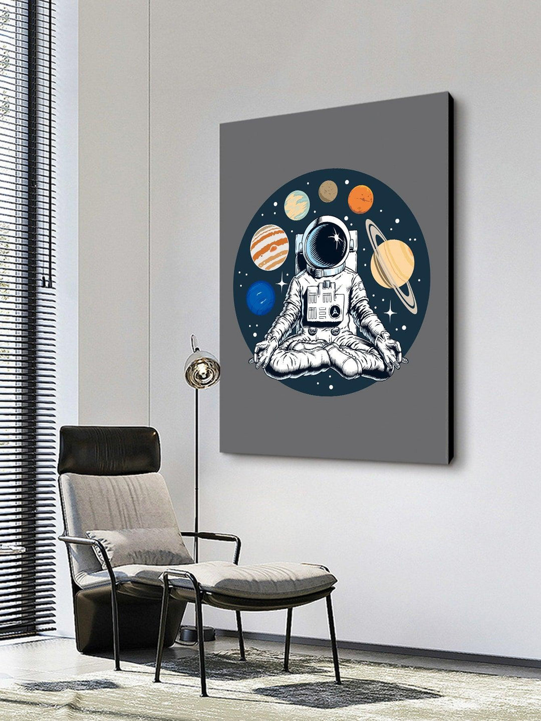 1pc Moon Astronaut Pattern Unframed Painting Chemical Fiber Wall Art Painting For Home Wall Decor - Brand My Case
