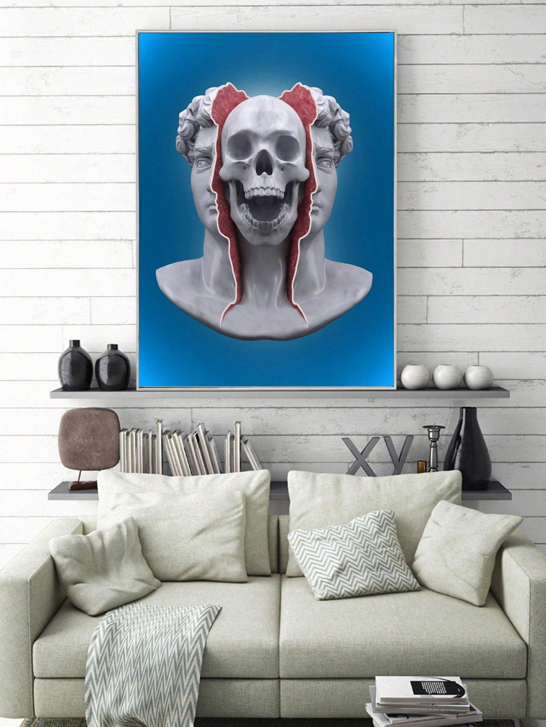 1pc Skull Pattern Unframed Painting Modern Figure Skeleton Print Wall Art Painting For Home Wall Decor - Brand My Case