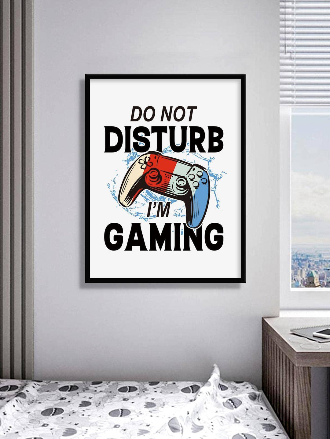 1pc Slogan Game Pad Pattern Unframed Painting Modern Chemical Fiber Wall Art Painting For Home Decor - Brand My Case