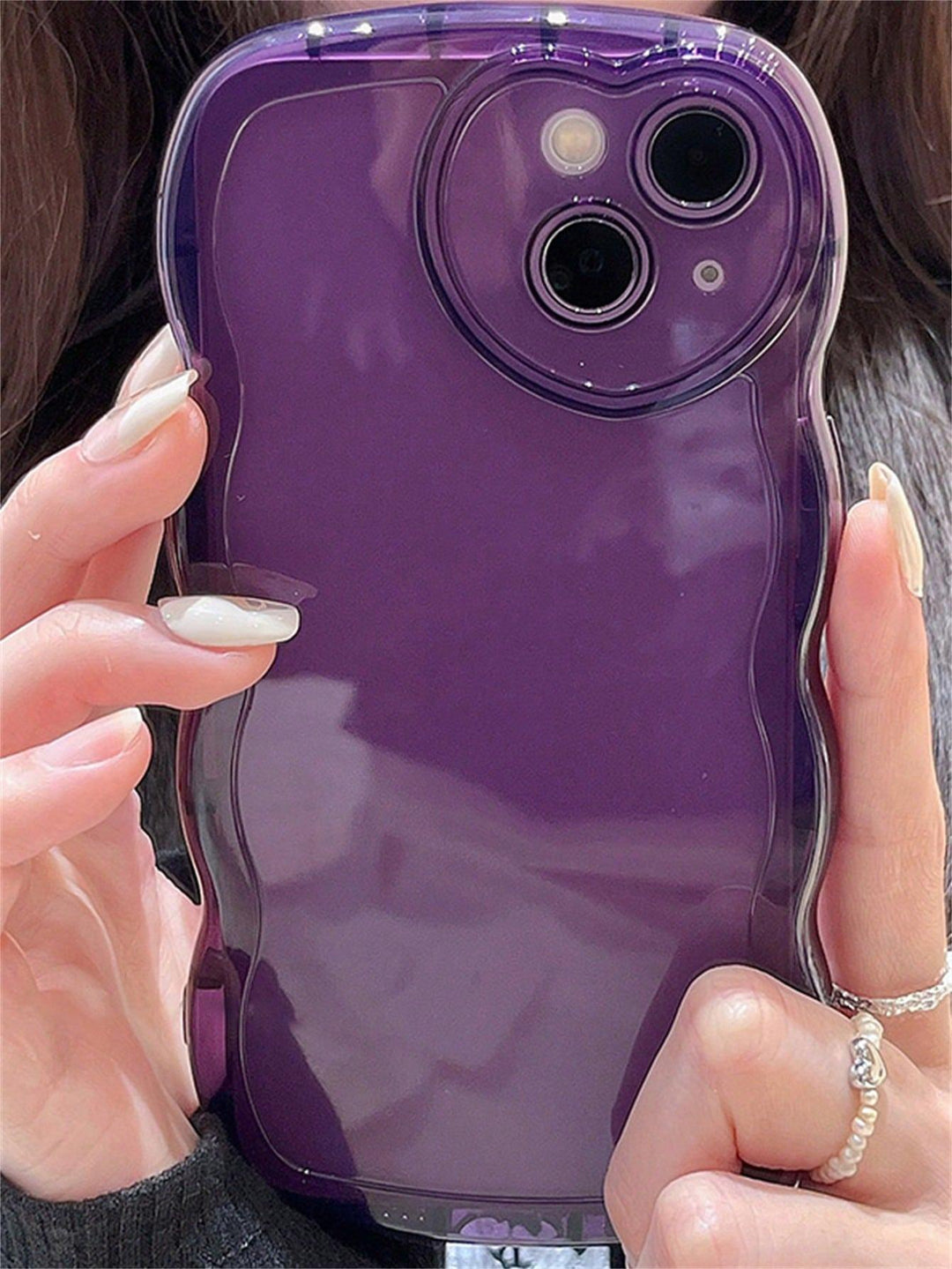 1pc Solid Color Clear Phone Case - Brand My Case