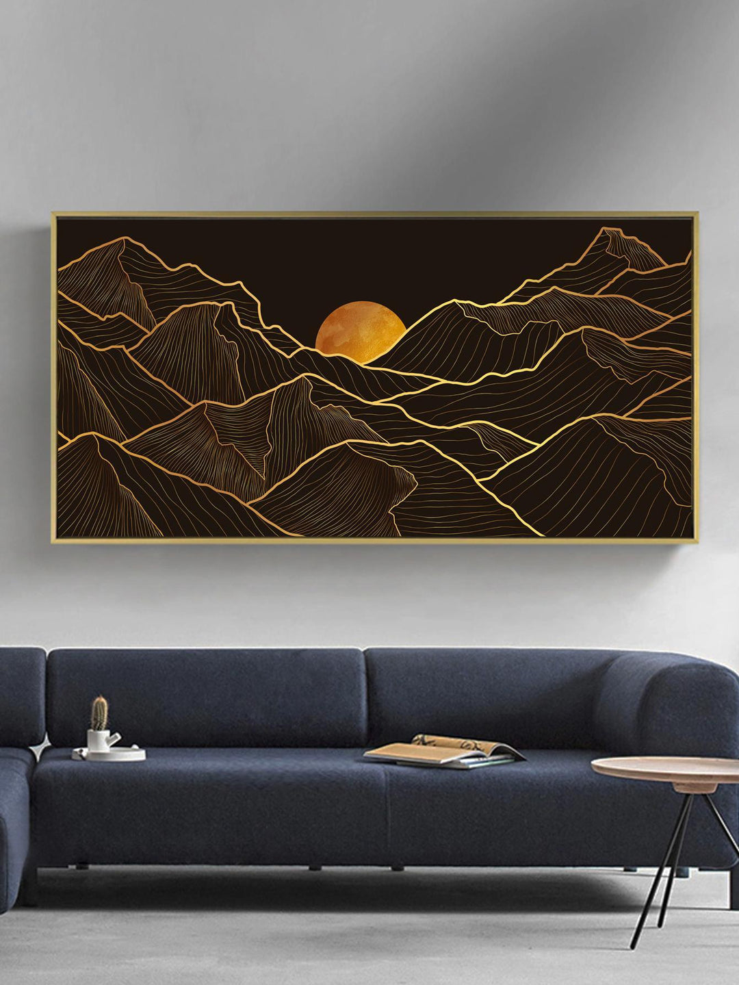 1pc Sun Mountain Pattern Unframed Painting Modern Chemical Fiber Colorful Wall Art Painting For Home Decor - Brand My Case