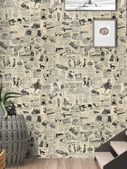 1pc Vintage Poster Wall Paper Self Adhesive Waterproof Wall Sticker For Home Decor - Brand My Case