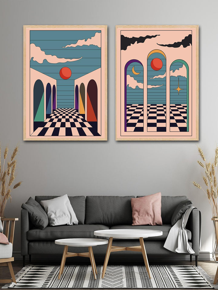 2pcs Abstract Pattern Unframed Painting Modern Colorful Polyester Wall Art Painting For Home Decor - Brand My Case