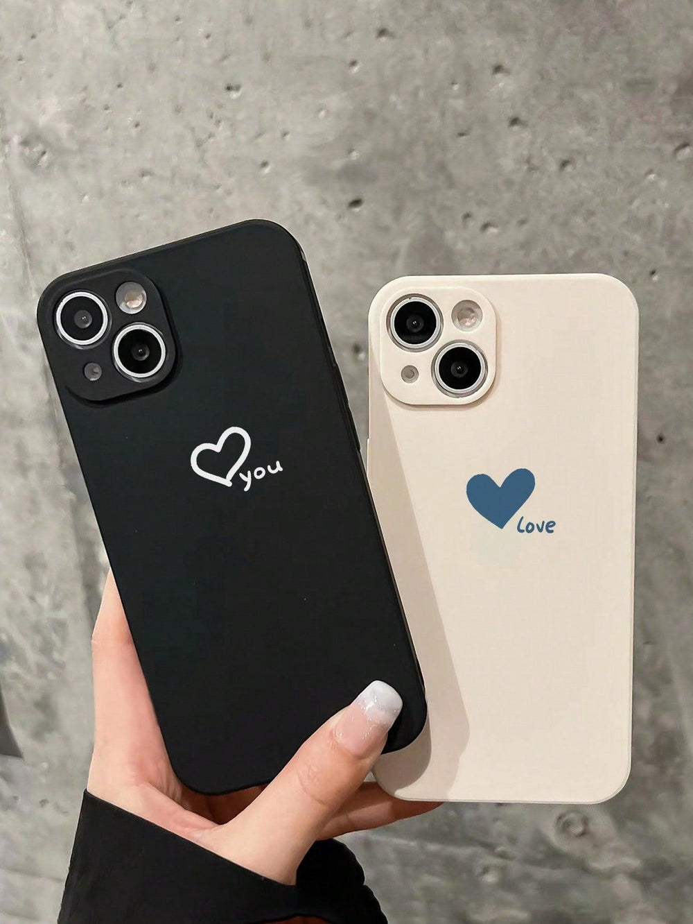 2pcs Heart Pattern Phone Case - Brand My Case