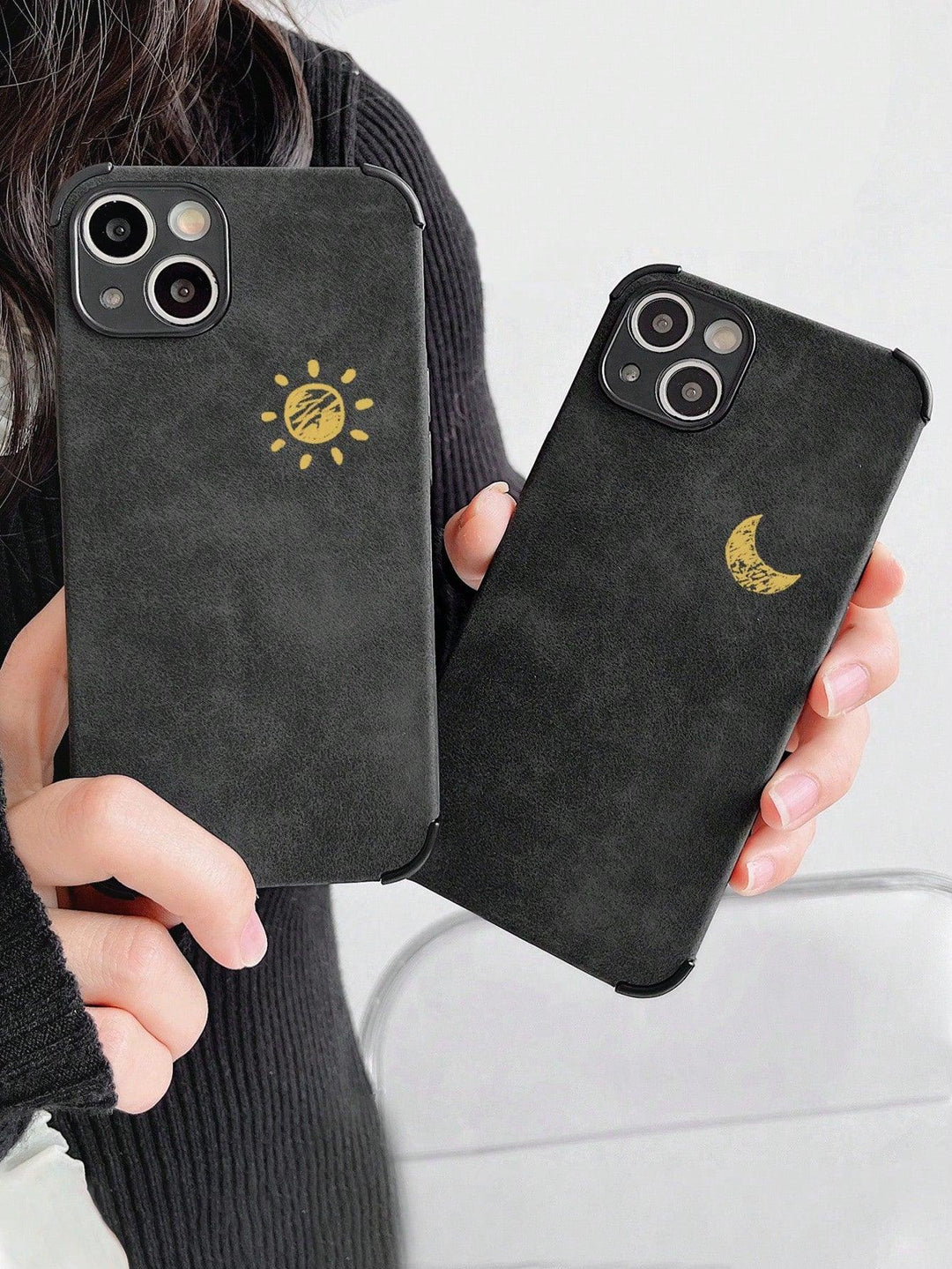 2pcs Moon Sun Pattern Phone Case - Brand My Case
