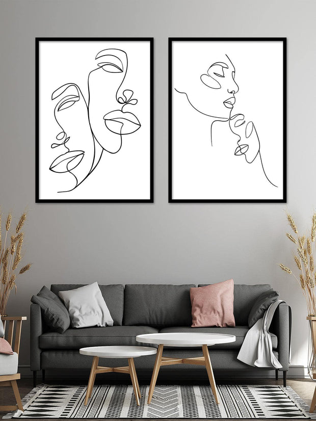 2pcs set Fabric Unframed Painting Modern Abstract Figure Graphic Wall Art Painting For Home Wall Decor - Brand My Case