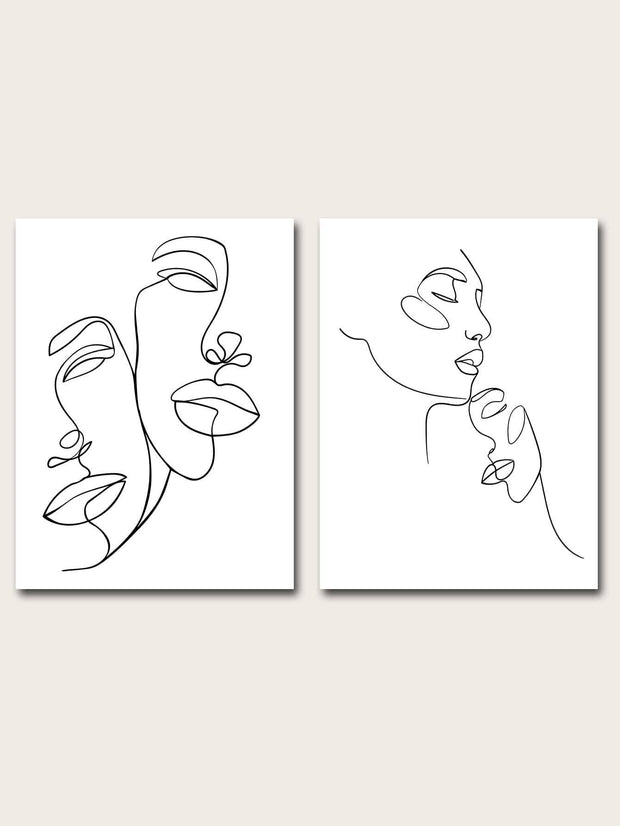 2pcs set Fabric Unframed Painting Modern Abstract Figure Graphic Wall Art Painting For Home Wall Decor - Brand My Case