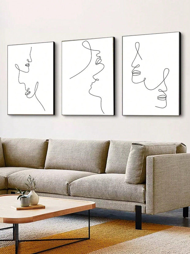 3pcs Abstract Figure Graphic Unframed Painting Modern Hanging Wall Art Prints For Home Decor - Brand My Case