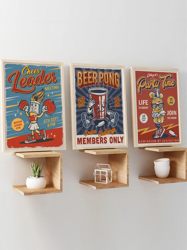 3pcs Cartoon Letter Graphic Unframed Painting - Brand My Case
