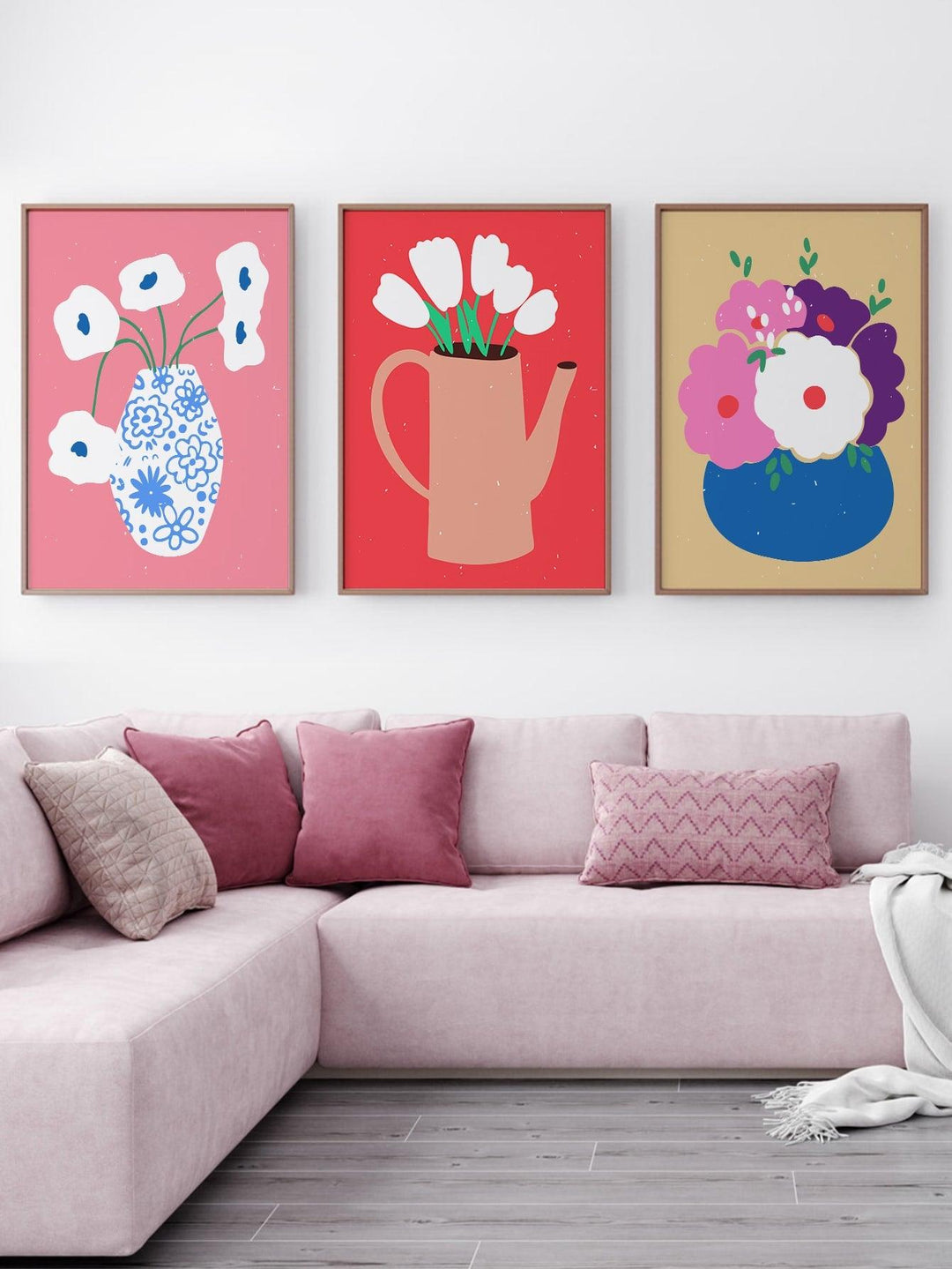 3pcs Floral Pattern Unframed Painting - Brand My Case