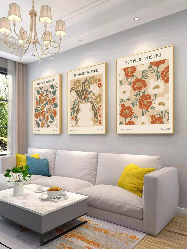 3pcs Floral Pattern Unframed Painting - Brand My Case