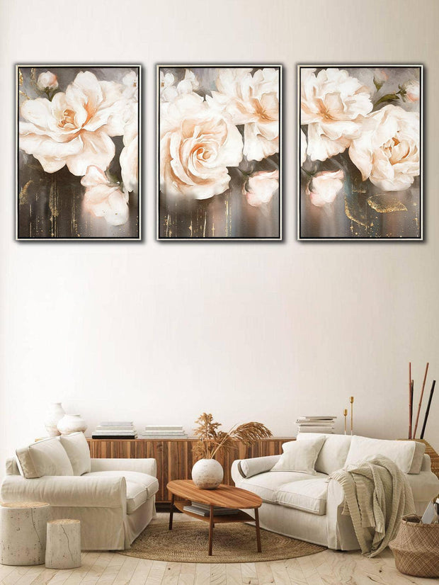 3pcs Floral Pattern Unframed Painting Modern Chemical Fiber Wall Art Painting For Home Wall Decor - Brand My Case