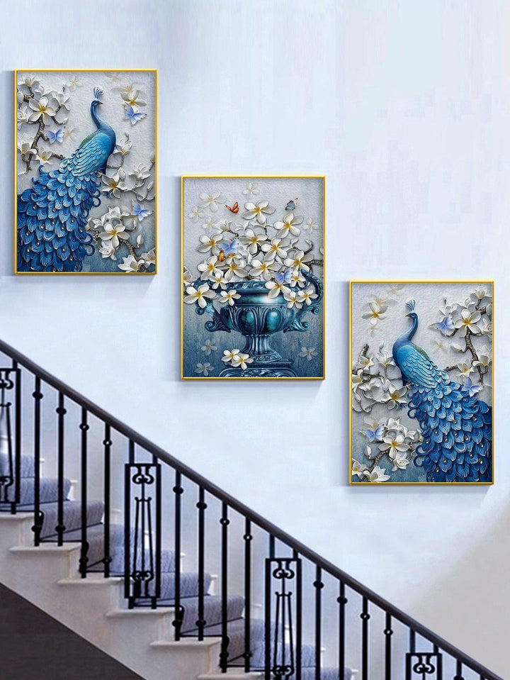 3pcs Flower Pattern Unframed Painting Modern Hanging Wall Art Prints For Home Decor - Brand My Case