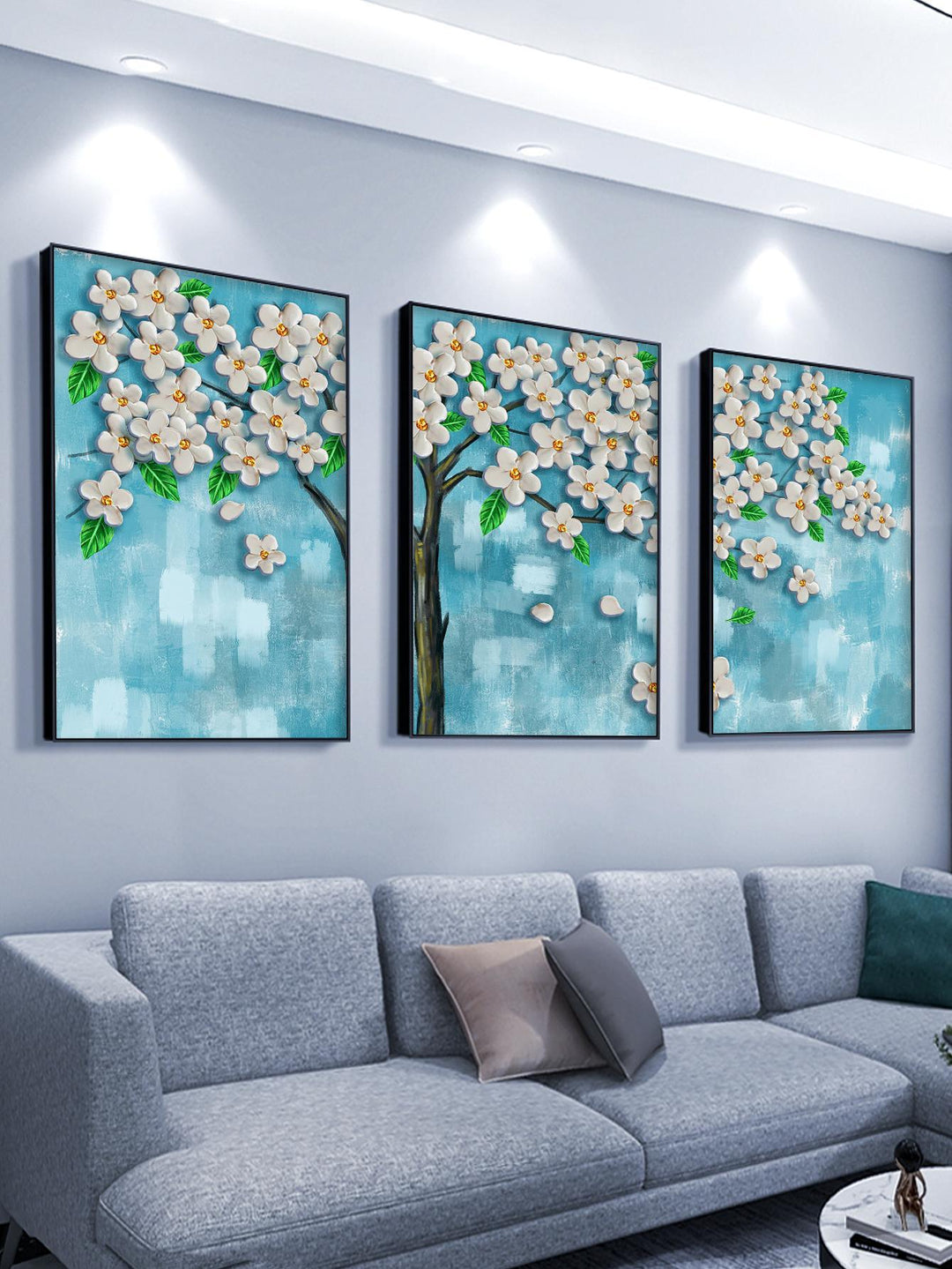 3pcs Flower Pattern Unframed Painting Modern Hanging Wall Art Prints For Home Decor - Brand My Case