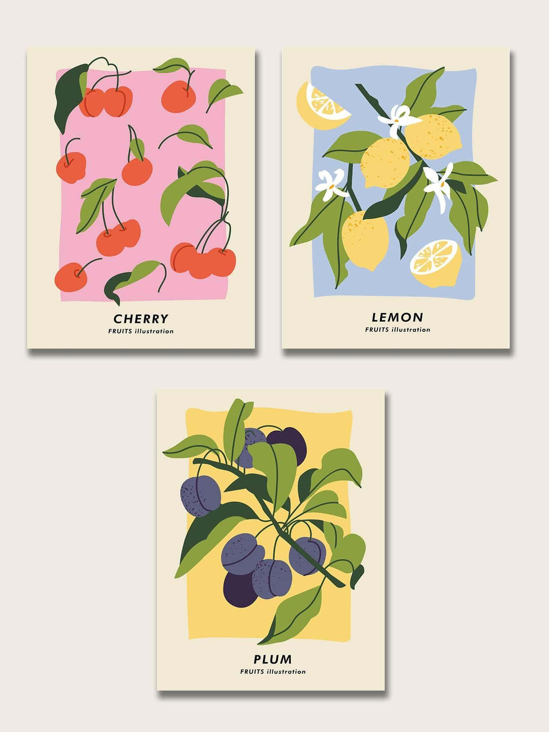 3pcs Fruit Print Unframed Painting - Brand My Case