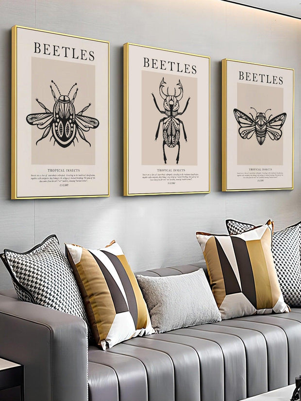 3pcs Insect Pattern Unframed Painting Poster Gift For Wall Decor - Brand My Case