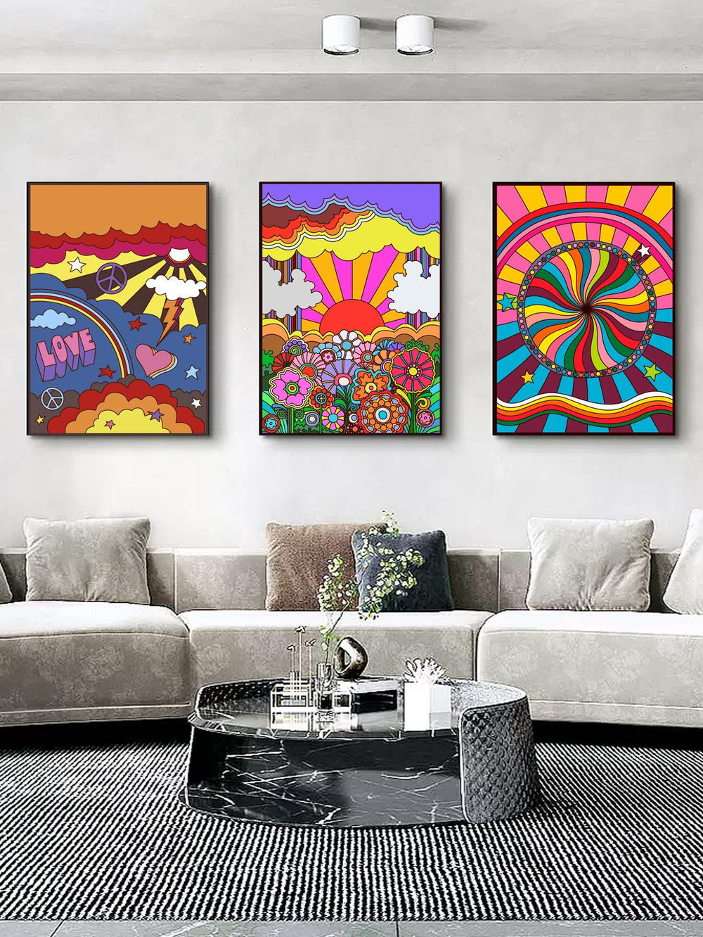 3pcs Mixed Pattern Unframed Painting - Brand My Case