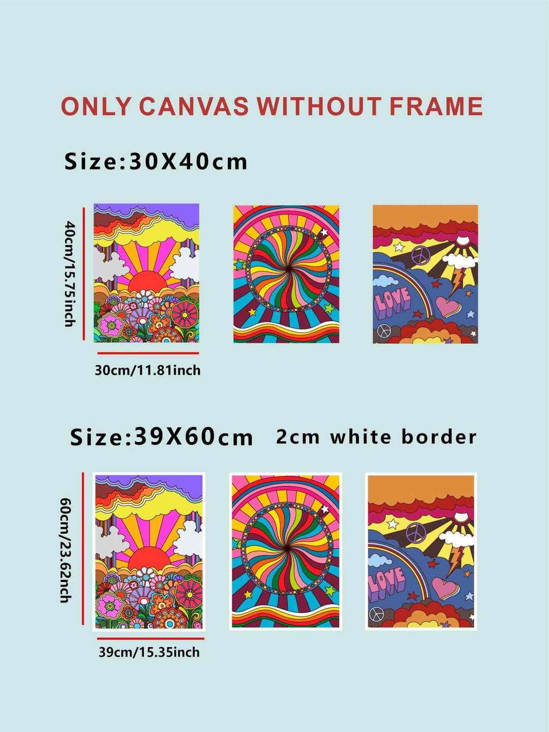 3pcs Mixed Pattern Unframed Painting - Brand My Case